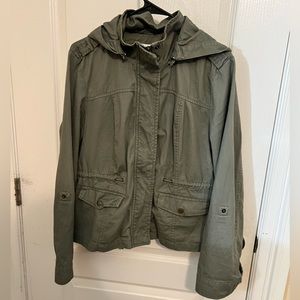 American Rag | Women’s Military Cargo Jacket W/Lace Insert | Army Green | XL